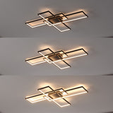 Vala 39" Contemporary Minimalist Metal Adjustable Dimmable Geometric Integrated LED Flush Mount