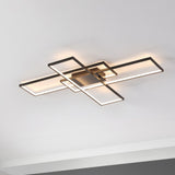 Vala 39" Contemporary Minimalist Metal Adjustable Dimmable Geometric Integrated LED Flush Mount