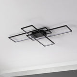 Vala 39" Contemporary Minimalist Metal Adjustable Dimmable Geometric Integrated LED Flush Mount
