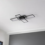 Vala 39" Contemporary Minimalist Metal Adjustable Dimmable Geometric Integrated LED Flush Mount