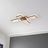 Vala 39" Contemporary Minimalist Metal Adjustable Dimmable Geometric Integrated LED Flush Mount