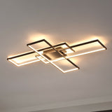 Vala 39" Contemporary Minimalist Metal Adjustable Dimmable Geometric Integrated LED Flush Mount