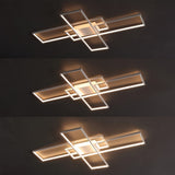 Vala 39" Contemporary Minimalist Metal Adjustable Dimmable Geometric Integrated LED Flush Mount