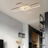 Vala 39" Contemporary Minimalist Metal Adjustable Dimmable Geometric Integrated LED Flush Mount