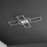 Vala 39" Contemporary Minimalist Metal Adjustable Dimmable Geometric Integrated LED Flush Mount