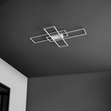 Vala 39" Contemporary Minimalist Metal Adjustable Dimmable Geometric Integrated LED Flush Mount