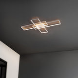 Vala 39" Contemporary Minimalist Metal Adjustable Dimmable Geometric Integrated LED Flush Mount