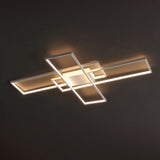 Vala 39" Contemporary Minimalist Metal Adjustable Dimmable Geometric Integrated LED Flush Mount