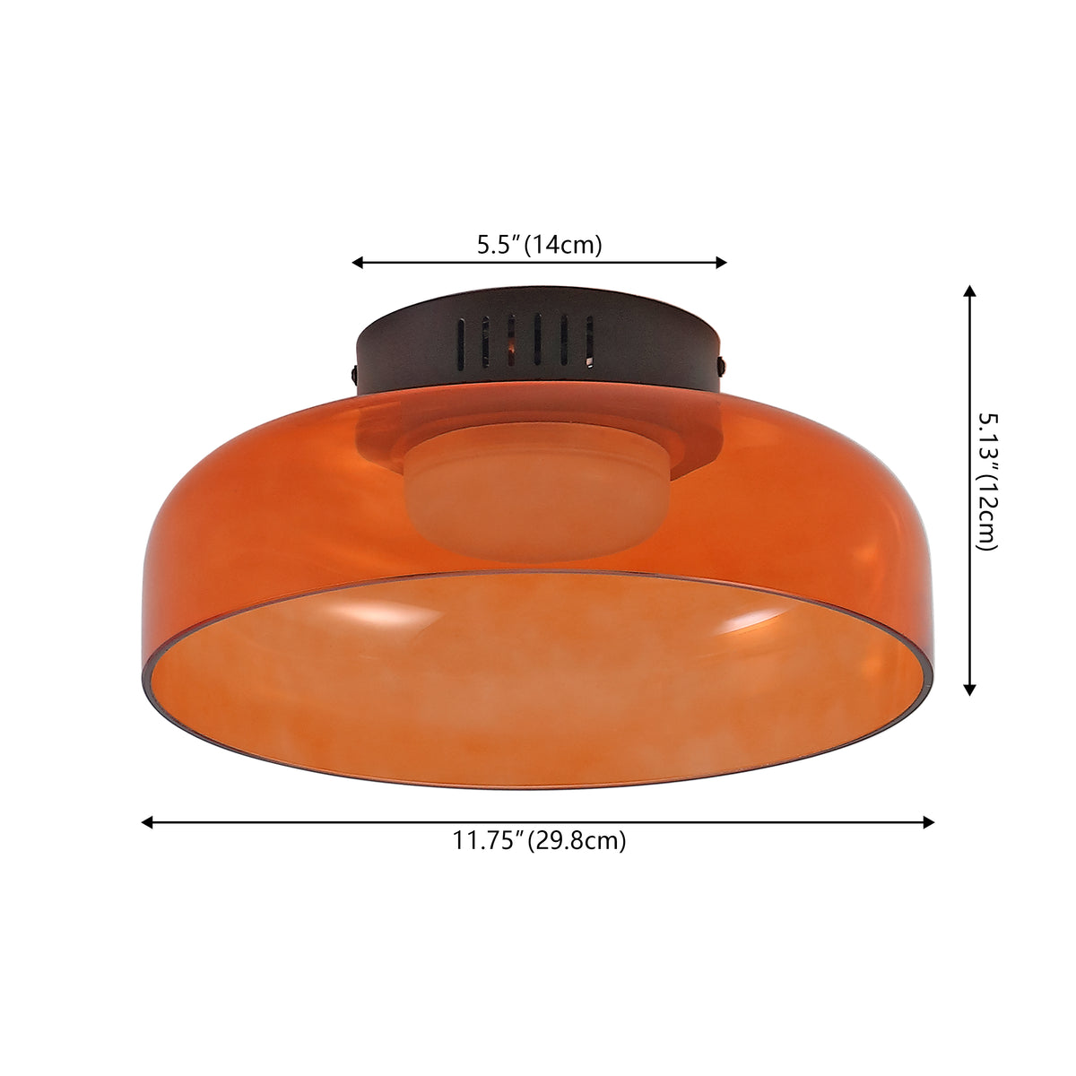 Orly 12" Modern Minimalist Iron/Glass Dimmable Integrated LED Flush Mount