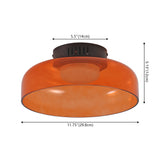 Orly 12" Modern Minimalist Iron/Glass Dimmable Integrated LED Flush Mount