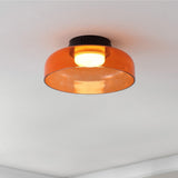 Orly 12" Modern Minimalist Iron/Glass Dimmable Integrated LED Flush Mount