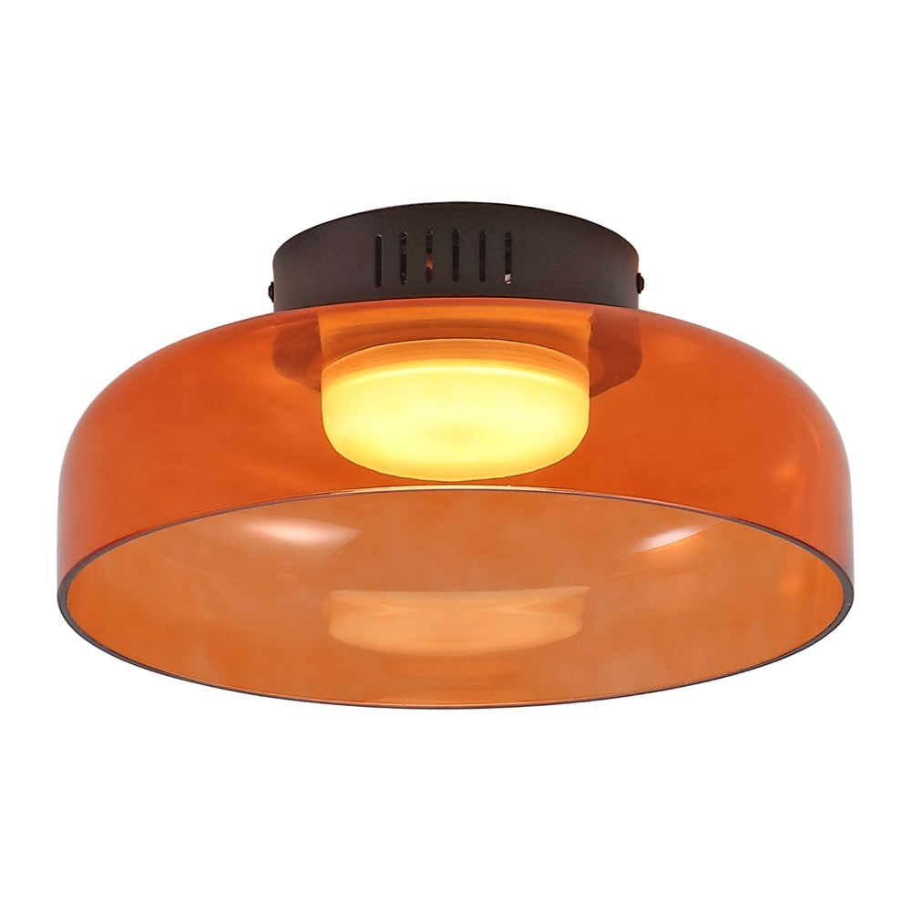 Orly 12" Modern Minimalist Iron/Glass Dimmable Integrated LED Flush Mount