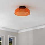 Orly 12" Modern Minimalist Iron/Glass Dimmable Integrated LED Flush Mount
