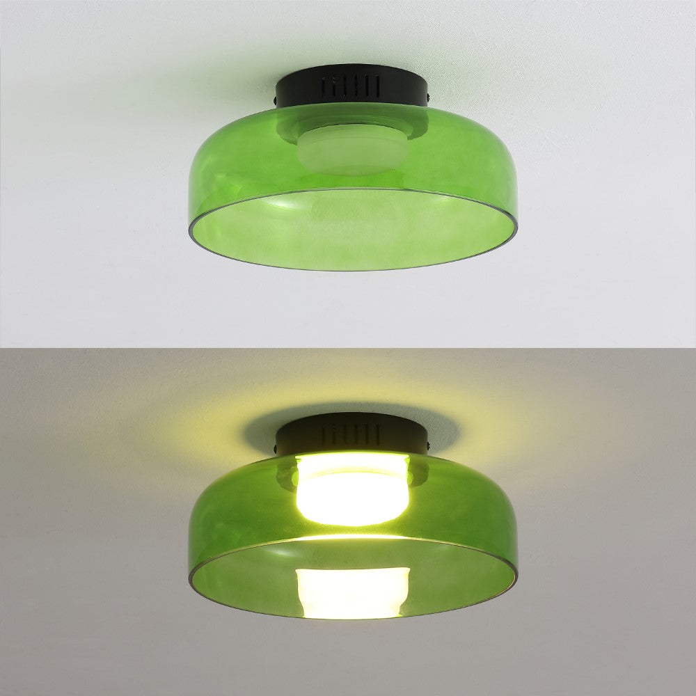 Orly 12" Modern Minimalist Iron/Glass Dimmable Integrated LED Flush Mount