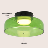 Orly 12" Modern Minimalist Iron/Glass Dimmable Integrated LED Flush Mount