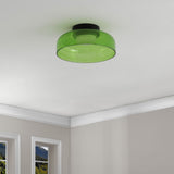 Orly 12" Modern Minimalist Iron/Glass Dimmable Integrated LED Flush Mount
