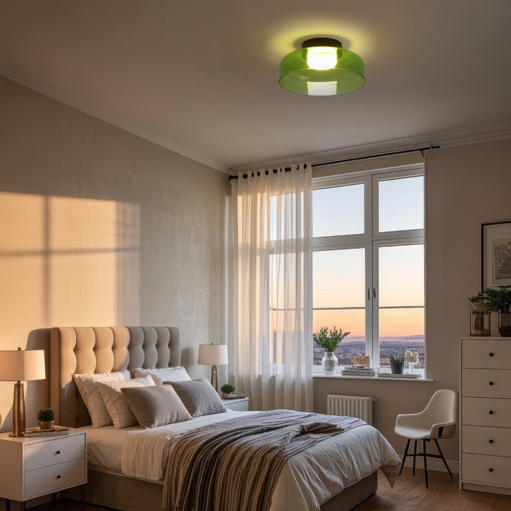 Orly 12" Modern Minimalist Iron/Glass Dimmable Integrated LED Flush Mount
