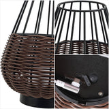 Lyra 10" Modern Rustic Decorative Indoor/Outdoor Faux Wicker Rechargeable/Cordless Dimmable Integrated LED Table Lamp, Set of 2