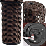 Eagle 10" Modern Scandinavian Indoor/Outdoor Faux Wicker Rechargeable/Cordless Dimmable Integrated LED Table Lamp, Set of 2