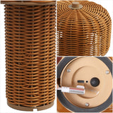 Eagle 10" Modern Scandinavian Indoor/Outdoor Faux Wicker Rechargeable/Cordless Dimmable Integrated LED Table Lamp, Set of 2
