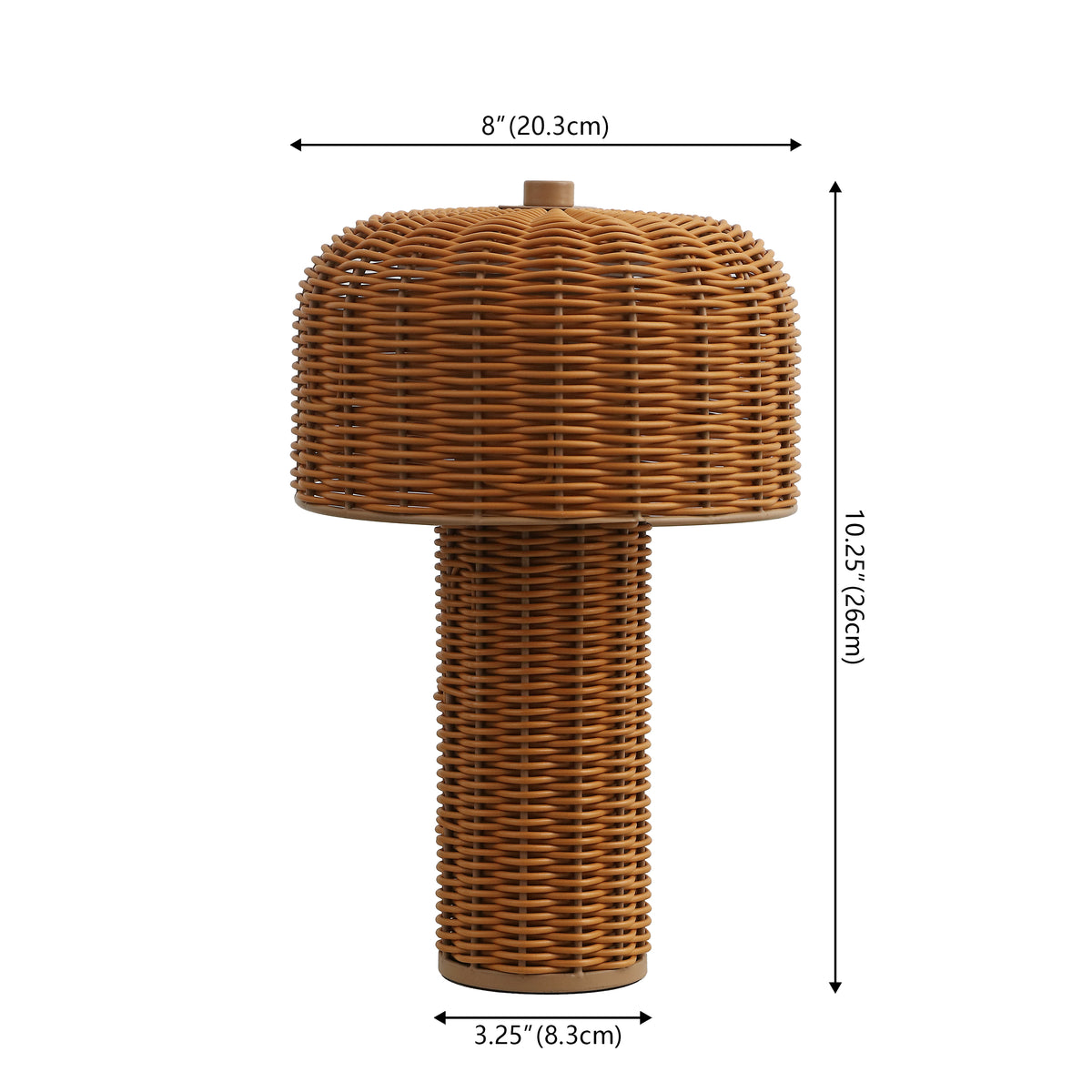 Eagle 10" Modern Scandinavian Indoor/Outdoor Faux Wicker Rechargeable/Cordless Dimmable Integrated LED Table Lamp, Set of 2