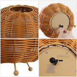 Garner 5.75" Modern Bohemian Indoor/Outdoor Faux Rattan Lantern Rechargeable/Cordless Dimmable Integrated LED Table Lamp Set 2