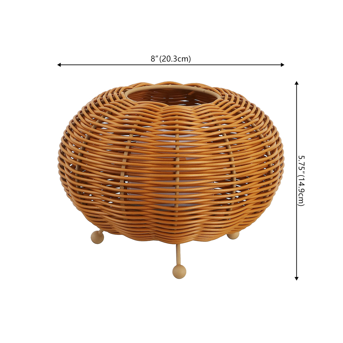 Garner 5.75" Modern Bohemian Indoor/Outdoor Faux Rattan Lantern Rechargeable/Cordless Dimmable Integrated LED Table Lamp Set 2