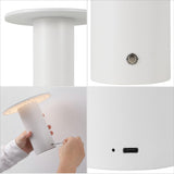 Ewell 7.5" Modern Minimalist Column Rechargeable/Cordless Dimmable Integrated LED Table Lamp with Touch Sensor Set 2