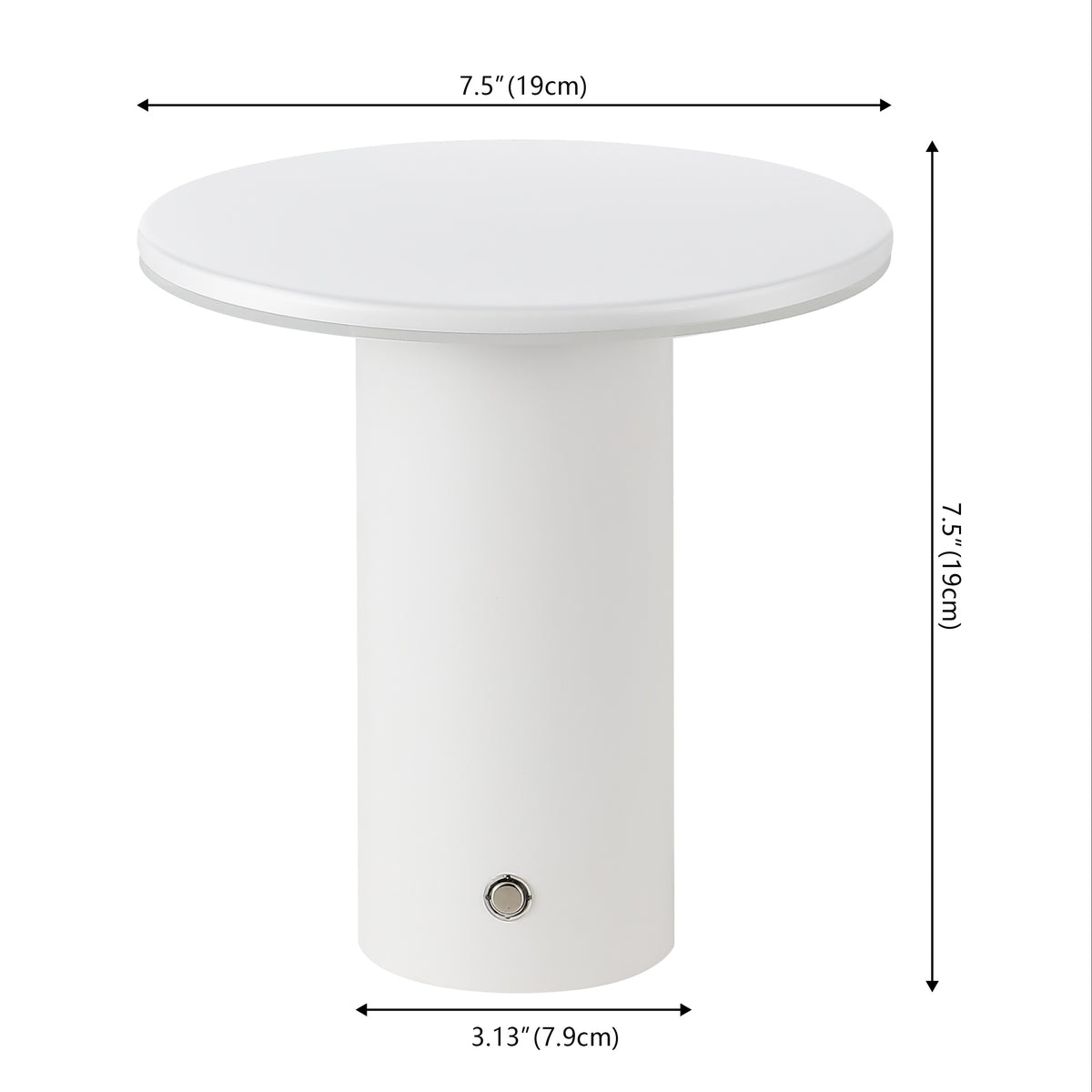 Ewell 7.5" Modern Minimalist Column Rechargeable/Cordless Dimmable Integrated LED Table Lamp with Touch Sensor Set 2