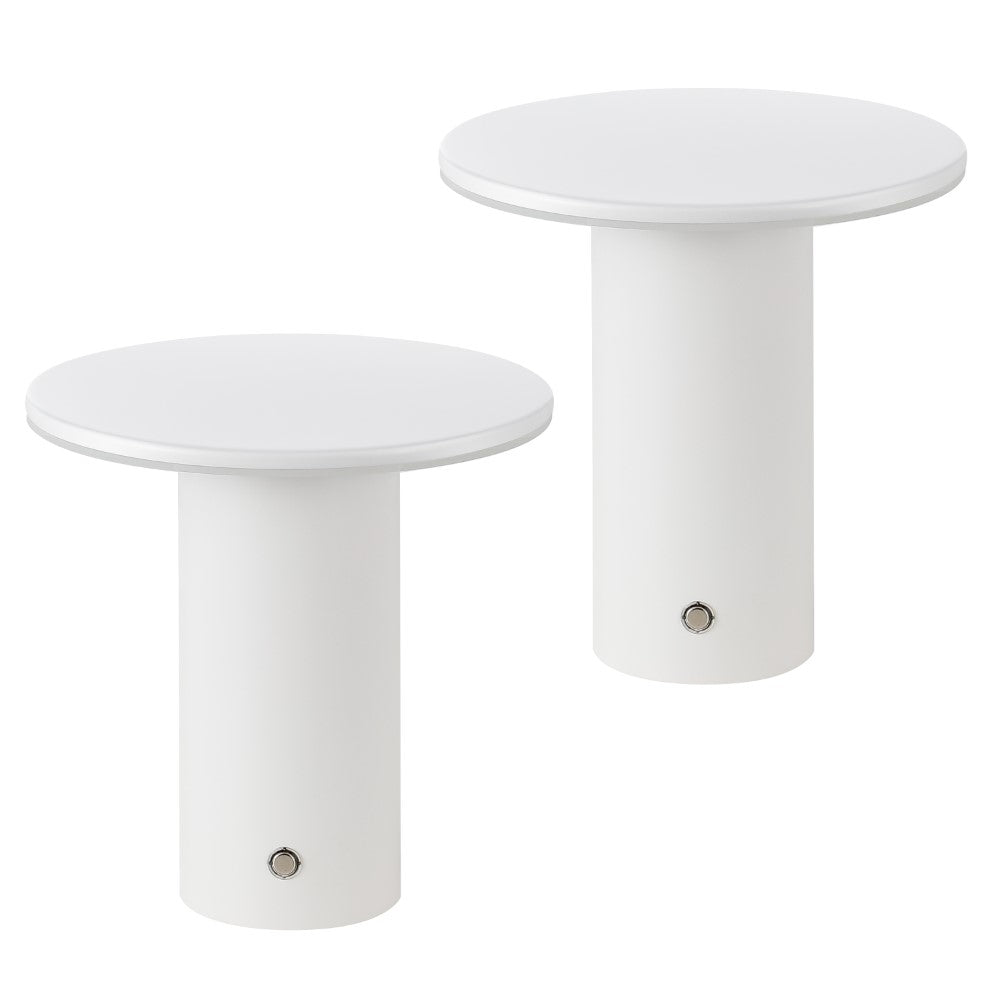 Ewell 7.5" Modern Minimalist Column Rechargeable/Cordless Dimmable Integrated LED Table Lamp with Touch Sensor Set 2