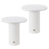 Ewell 7.5" Modern Minimalist Column Rechargeable/Cordless Dimmable Integrated LED Table Lamp with Touch Sensor Set 2