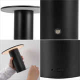 Ewell 7.5" Modern Minimalist Column Rechargeable/Cordless Dimmable Integrated LED Table Lamp with Touch Sensor Set 2