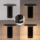 Ewell 7.5" Modern Minimalist Column Rechargeable/Cordless Dimmable Integrated LED Table Lamp with Touch Sensor Set 2