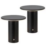 Ewell 7.5" Modern Minimalist Column Rechargeable/Cordless Dimmable Integrated LED Table Lamp with Touch Sensor Set 2