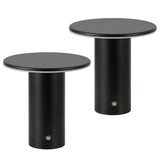 Ewell 7.5" Modern Minimalist Column Rechargeable/Cordless Dimmable Integrated LED Table Lamp with Touch Sensor Set 2