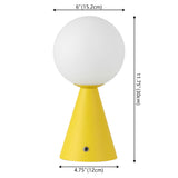 Helios 11.75" Modern Minimalist Globe Rechargeable/Cordless Dimmable Integrated LED Table Lamp with Touch Sensor Set 2