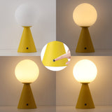 Helios 11.75" Modern Minimalist Globe Rechargeable/Cordless Dimmable Integrated LED Table Lamp with Touch Sensor Set 2