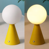 Helios 11.75" Modern Minimalist Globe Rechargeable/Cordless Dimmable Integrated LED Table Lamp with Touch Sensor Set 2