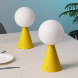 Helios 11.75" Modern Minimalist Globe Rechargeable/Cordless Dimmable Integrated LED Table Lamp with Touch Sensor Set 2