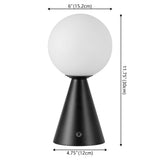 Helios 11.75" Modern Minimalist Globe Rechargeable/Cordless Dimmable Integrated LED Table Lamp with Touch Sensor Set 2