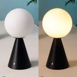 Helios 11.75" Modern Minimalist Globe Rechargeable/Cordless Dimmable Integrated LED Table Lamp with Touch Sensor Set 2