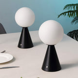 Helios 11.75" Modern Minimalist Globe Rechargeable/Cordless Dimmable Integrated LED Table Lamp with Touch Sensor Set 2