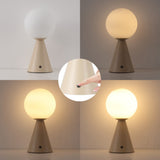 Helios 11.75" Modern Minimalist Globe Rechargeable/Cordless Dimmable Integrated LED Table Lamp with Touch Sensor Set 2