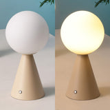 Helios 11.75" Modern Minimalist Globe Rechargeable/Cordless Dimmable Integrated LED Table Lamp with Touch Sensor Set 2