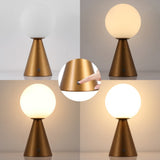 Helios 11.75" Modern Minimalist Globe Rechargeable/Cordless Dimmable Integrated LED Table Lamp with Touch Sensor Set 2