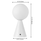 Helios 11.75" Modern Minimalist Globe Rechargeable/Cordless Dimmable Integrated LED Table Lamp with Touch Sensor Set 2