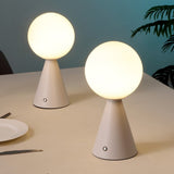 Helios 11.75" Modern Minimalist Globe Rechargeable/Cordless Dimmable Integrated LED Table Lamp with Touch Sensor Set 2