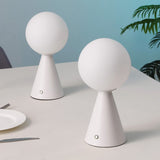 Helios 11.75" Modern Minimalist Globe Rechargeable/Cordless Dimmable Integrated LED Table Lamp with Touch Sensor Set 2