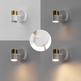 Hawk 6" 1-Light Modern Adjustable Head Integrated Dimmable LED Rechargeable Wall Spotlight with Touch Sensor