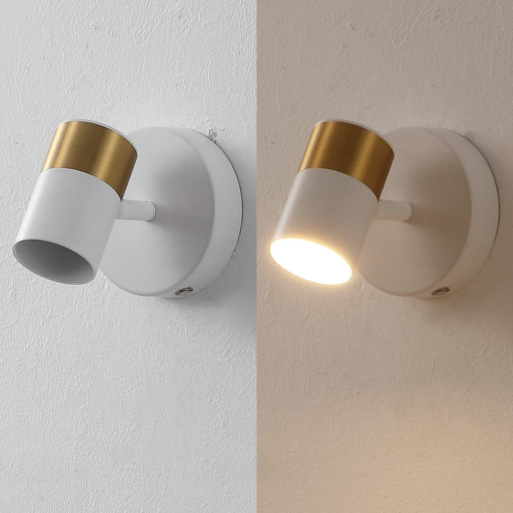 Hawk 6" 1-Light Modern Adjustable Head Integrated Dimmable LED Rechargeable Wall Spotlight with Touch Sensor